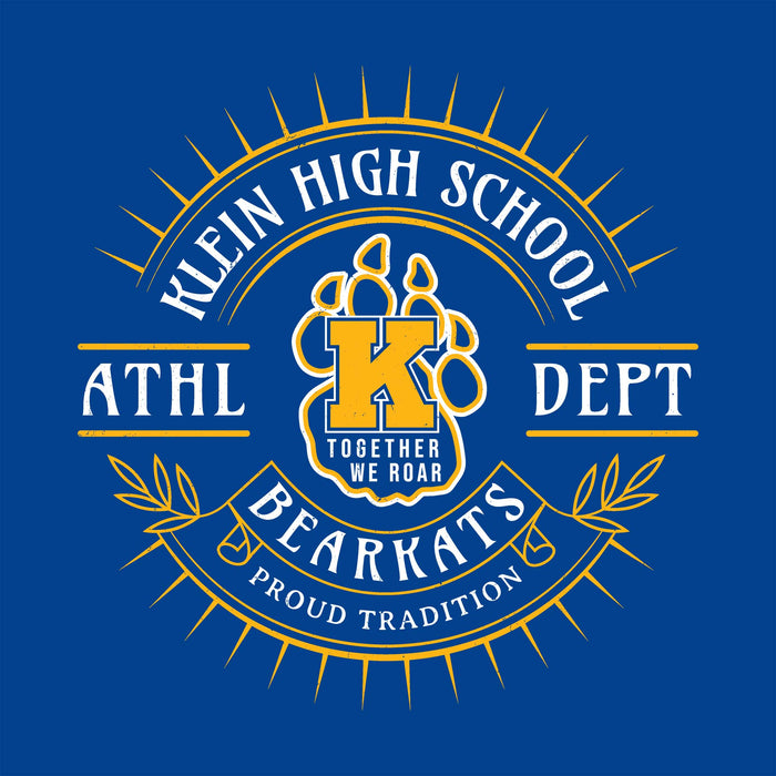 Close-up view of Klein High School Bearkats Women's Royal Blue SoftStyle T-shirt 201