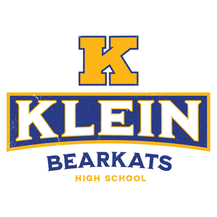 Close-up view of Klein High School Bearkats Unisex 3/4 Sleeve Raglan T-shirt 202