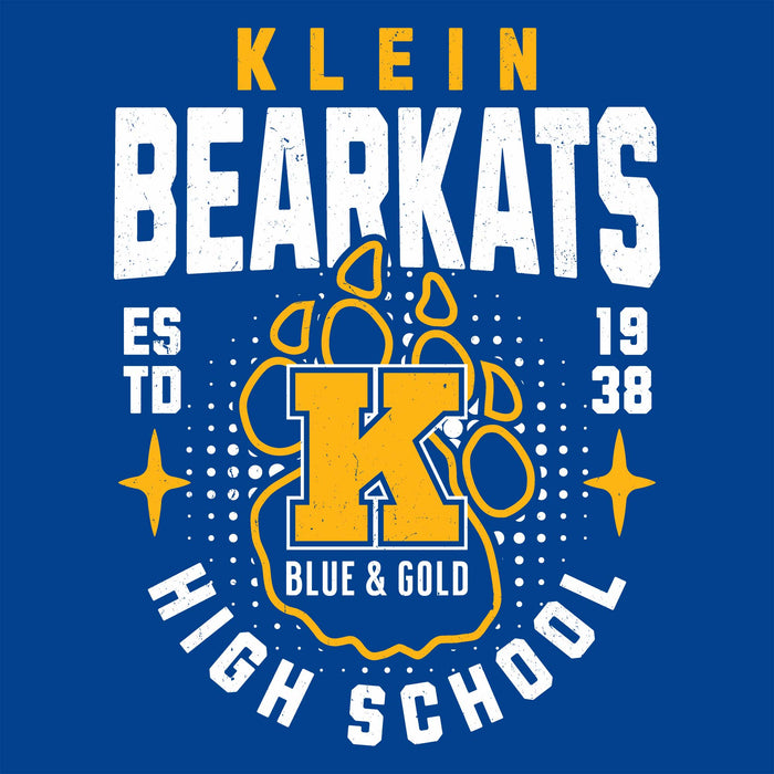 Close-up view of Klein High School Bearkats Royal Blue Classic Unisex T-shirt 204