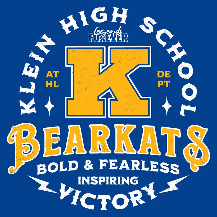 Close-up view of Klein High School Bearkats Women's Royal Blue SoftStyle T-shirt 206
