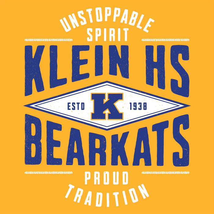 Close-up view of Klein High School Bearkats Gold Classic Unisex T-shirt 210
