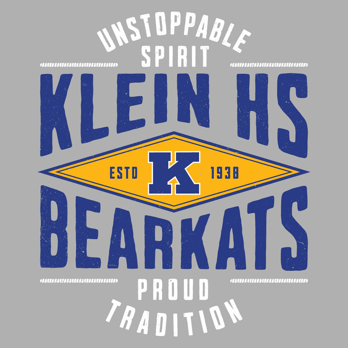 Close-up view of Klein High School Bearkats Women's Sport Grey SoftStyle T-shirt 210