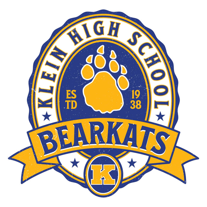 Close-up view of Klein High School Bearkats Unisex 3/4 Sleeve Raglan T-shirt 212