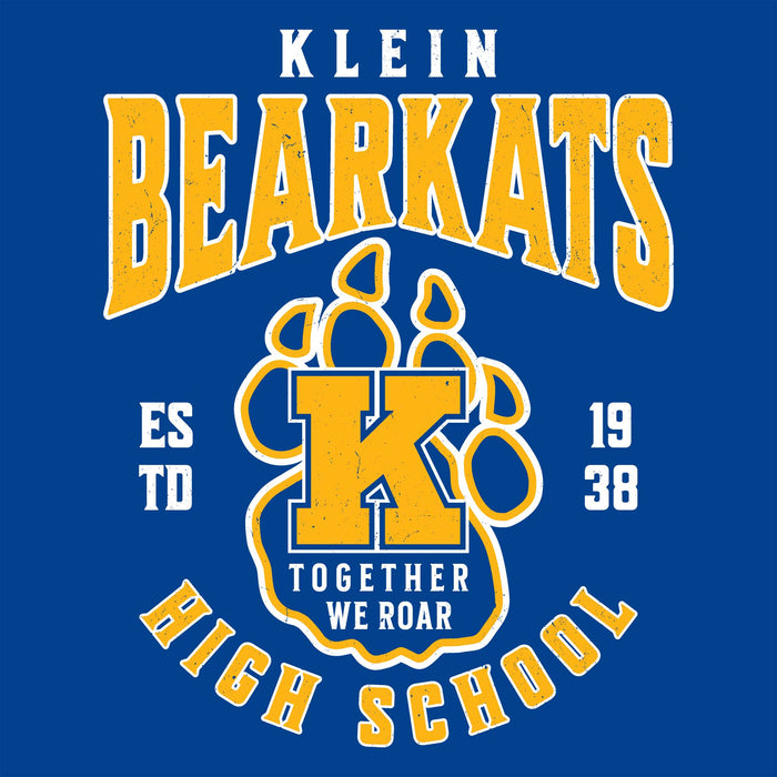 Close-up view of Klein High School Bearkats Women's Royal Blue SoftStyle T-shirt 213