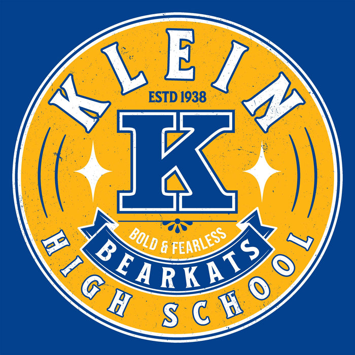 Close-up view of Klein High School Bearkats Women's Royal Blue SoftStyle T-shirt 215