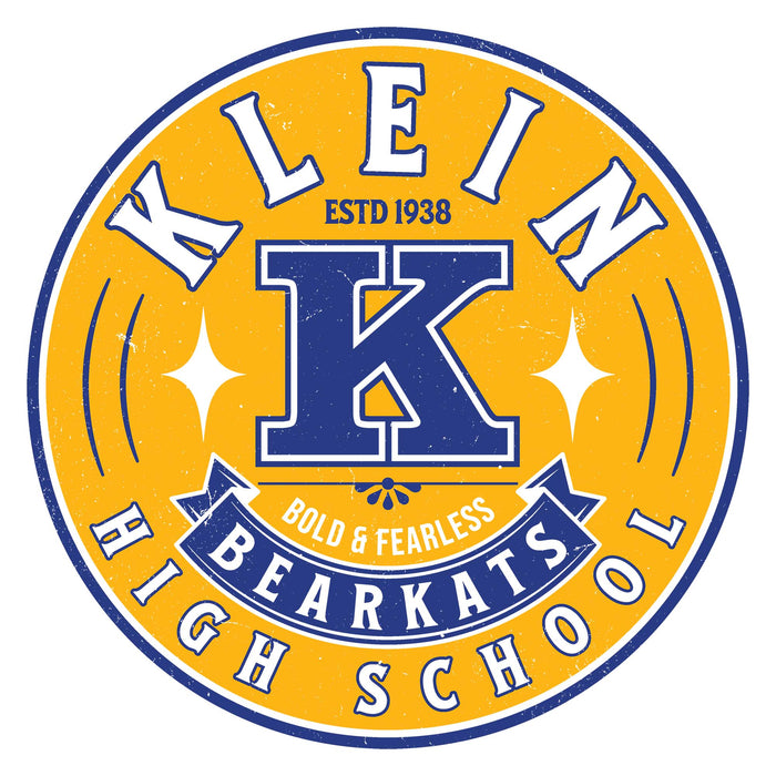 Close-up view of Klein High School Bearkats Unisex 3/4 Sleeve Raglan T-shirt 215