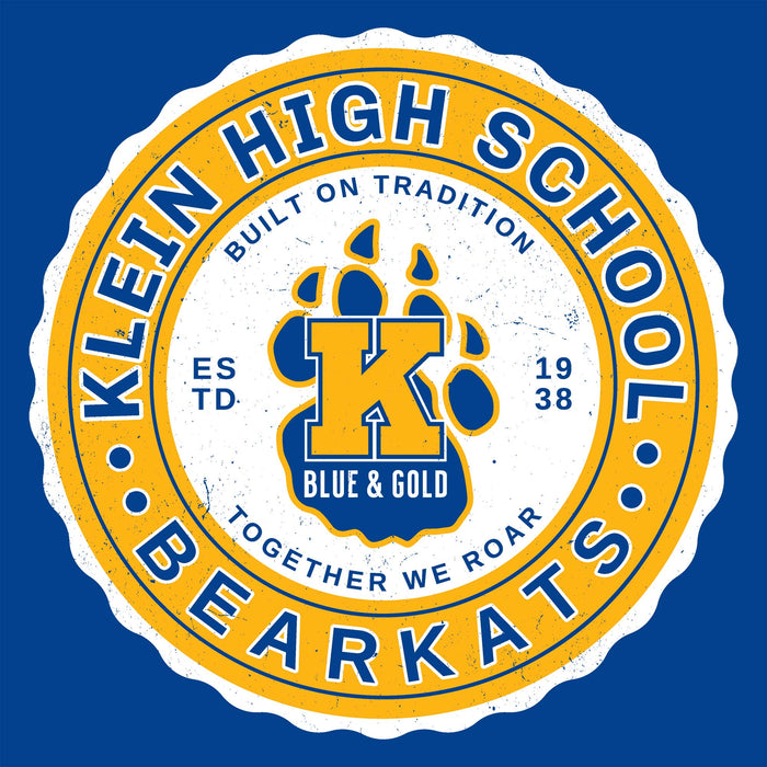 Close-up view of Klein High School Bearkats Women's Royal Blue SoftStyle T-shirt 216