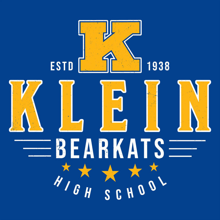 Close-up view of Klein High School Bearkats Royal Blue Classic Unisex T-shirt 217