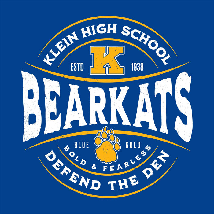 Close-up view of Klein High School Bearkats Women's Royal Blue SoftStyle T-shirt 218