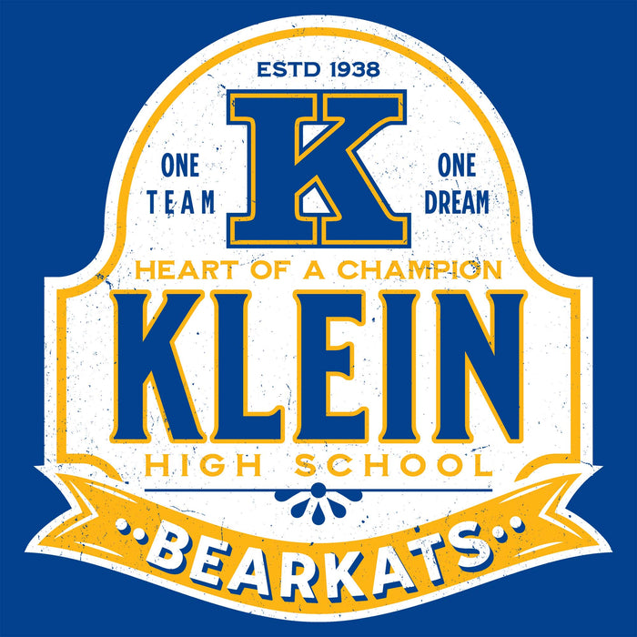 Close-up view of Klein High School Bearkats Royal Blue Classic Unisex T-shirt 219