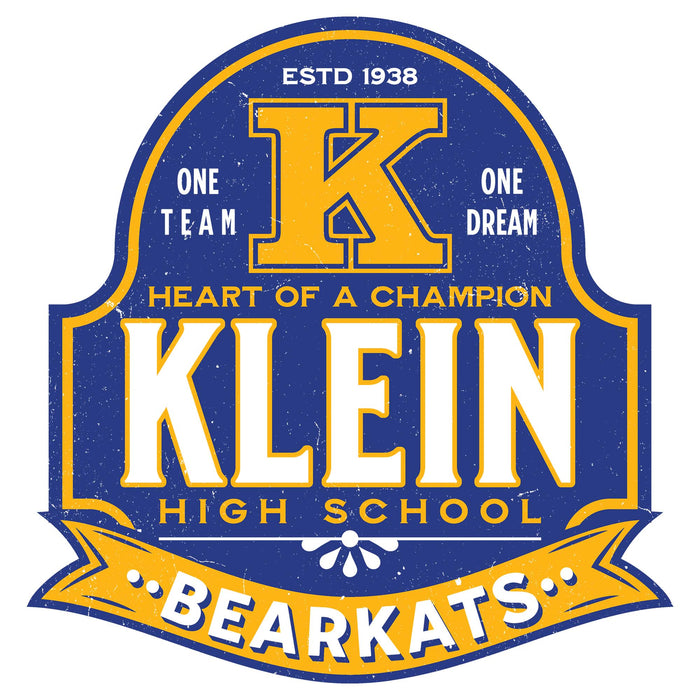 Close-up view of Klein High School Bearkats Unisex 3/4 Sleeve Raglan T-shirt 219