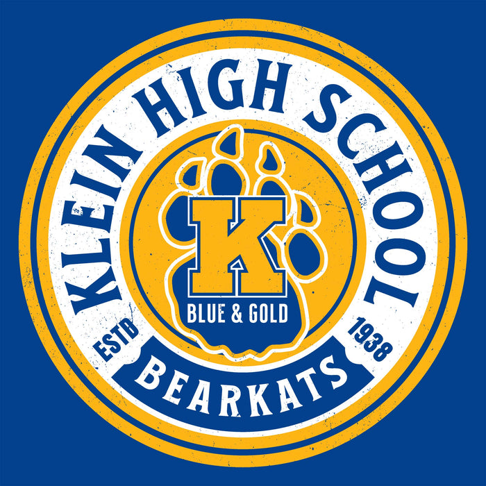 Close-up view of Klein High School Bearkats Women's Royal Blue SoftStyle T-shirt 220