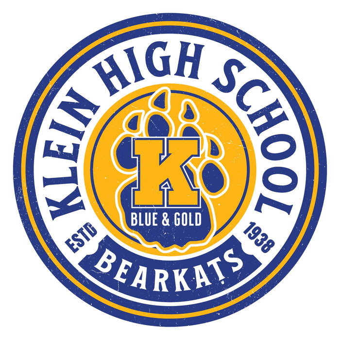 Close-up view of Klein High School Bearkats Unisex 3/4 Sleeve Raglan T-shirt 220