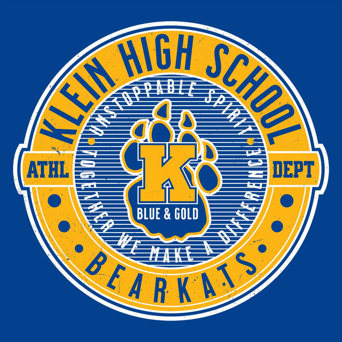 Close-up view of Klein High School Bearkats Royal Blue Classic Unisex T-shirt 224