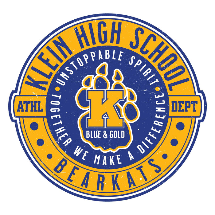 Close-up view of Klein High School Bearkats Unisex 3/4 Sleeve Raglan T-shirt 224
