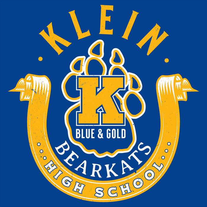 Close-up view of Klein High School Bearkats Women's Royal Blue SoftStyle T-shirt 229