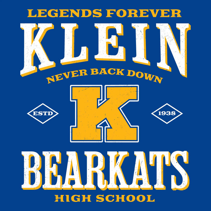 Close-up view of Klein High School Bearkats Royal Blue Classic Unisex T-shirt 230