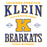 Close-up view of Klein High School Bearkats Unisex 3/4 Sleeve Raglan T-shirt 230