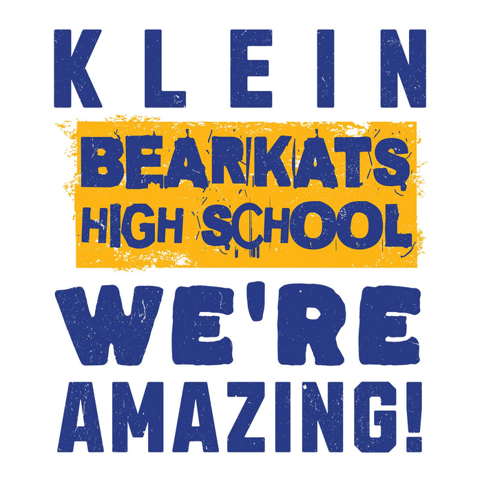 Close-up view of Klein High School Bearkats Unisex 3/4 Sleeve Raglan T-shirt 231