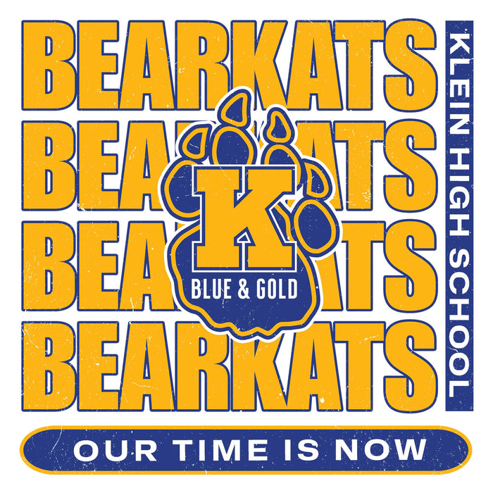 Close-up view of Klein High School Bearkats Unisex 3/4 Sleeve Raglan T-shirt 235