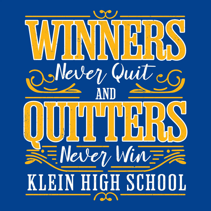 Close-up view of Klein High School Bearkats Women's Royal Blue SoftStyle T-shirt 237