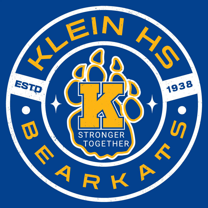Close-up view of Klein High School Bearkats Royal Blue Classic Unisex T-shirt 239