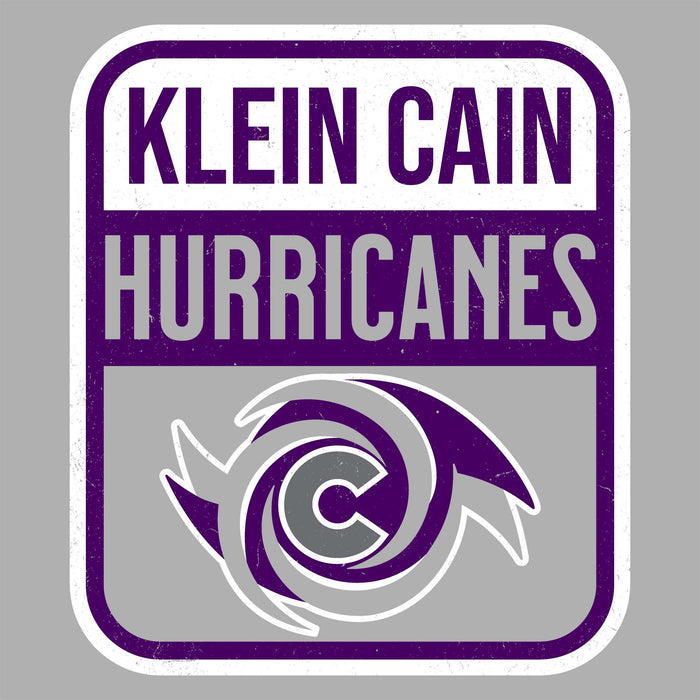 Close-up view of Klein Cain High School Hurricanes Women's Sport Grey SoftStyle T-shirt 001
