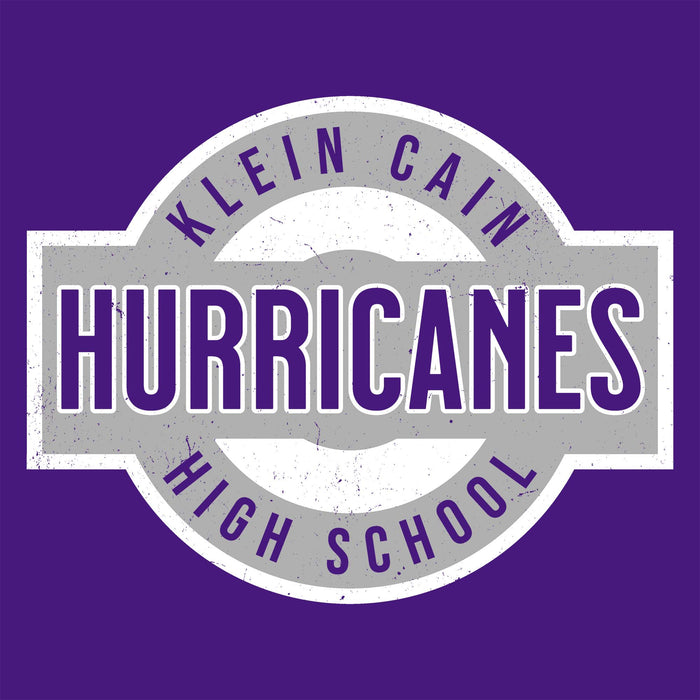 Close-up view of Klein Cain High School Hurricanes Purple Classic Unisex T-shirt 011