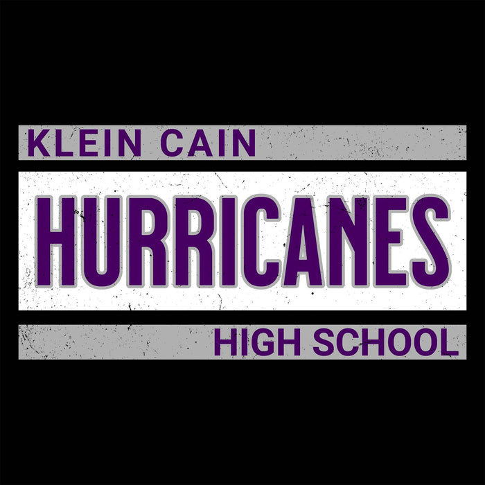 Close-up view of Klein Cain High School Hurricanes Women's Black SoftStyle T-shirt 098