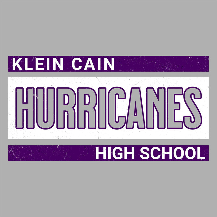 Close-up view of Klein Cain High School Hurricanes Unisex 3/4 Sleeve Raglan T-shirt 098