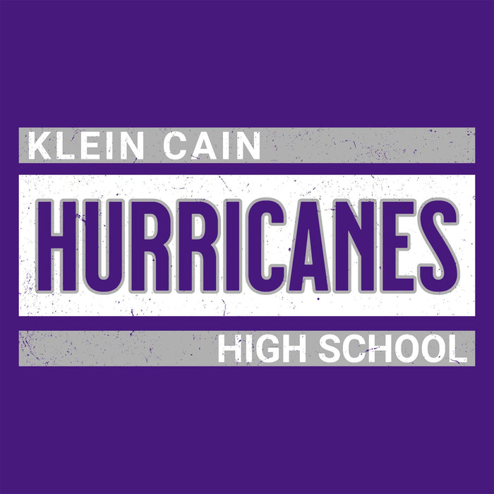 Close-up view of Klein Cain High School Hurricanes Purple Classic Unisex T-shirt 098