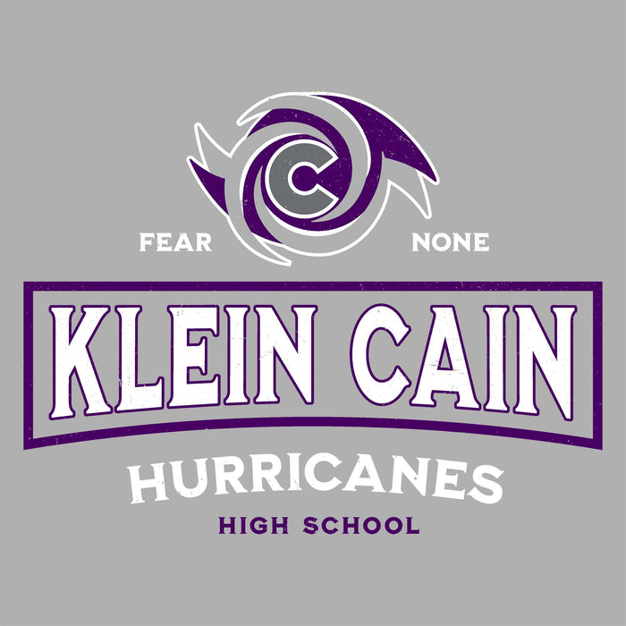 Close-up view of Klein Cain High School Hurricanes Unisex 3/4 Sleeve Raglan T-shirt 202