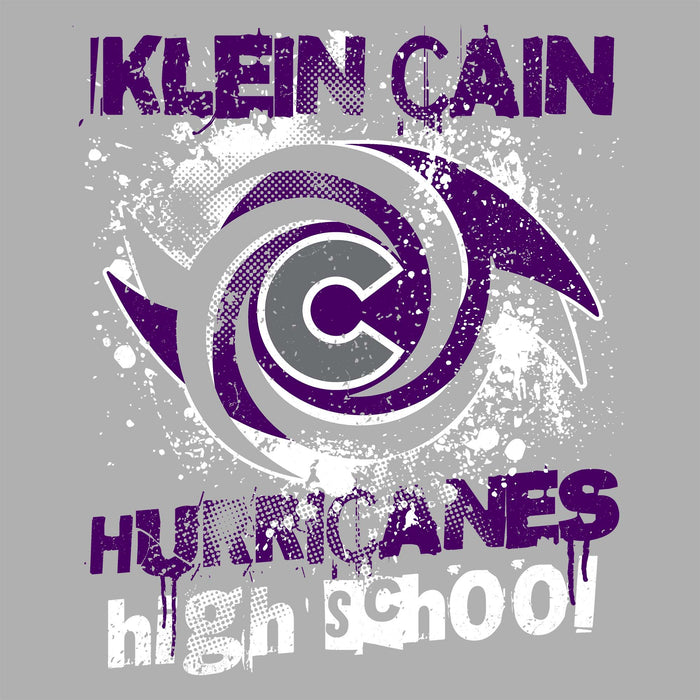 Close-up view of Klein Cain High School Hurricanes Women's Sport Grey SoftStyle T-shirt 205