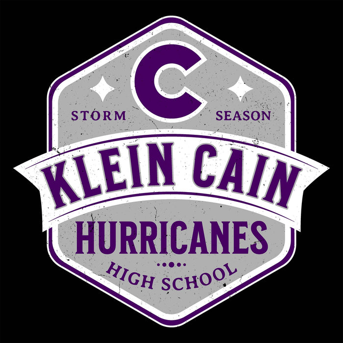 Close-up view of Klein Cain High School Hurricanes Women's Black SoftStyle T-shirt 209