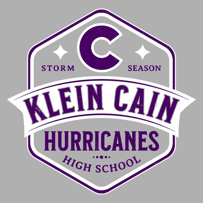 Close-up view of Klein Cain High School Hurricanes Unisex 3/4 Sleeve Raglan T-shirt 209