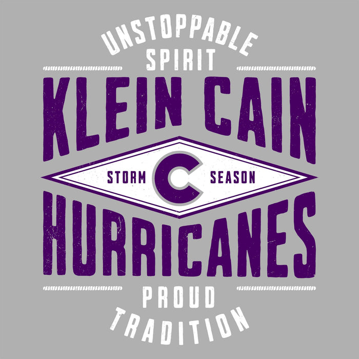Close-up view of Klein Cain High School Hurricanes Women's Sport Grey SoftStyle T-shirt 210