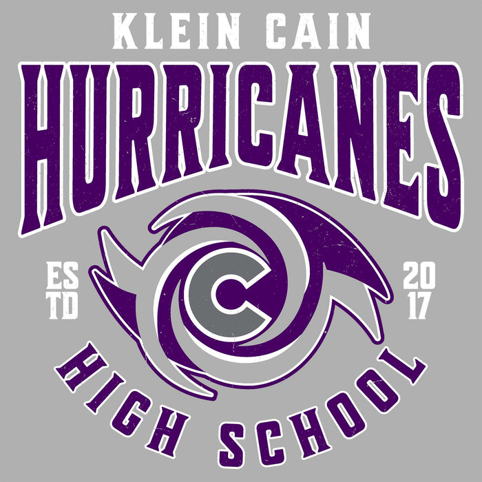 Close-up view of Klein Cain High School Hurricanes Women's Sport Grey SoftStyle T-shirt 213