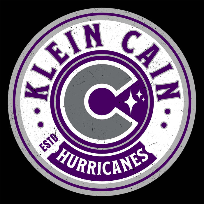 Close-up view of Klein Cain High School Hurricanes Women's Black SoftStyle T-shirt 220