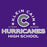 Close-up view of Klein Cain High School Hurricanes Purple Classic Unisex T-shirt 222