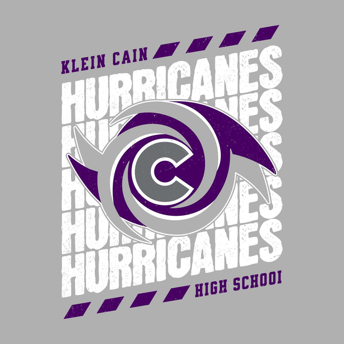 Close-up view of Klein Cain High School Hurricanes Unisex 3/4 Sleeve Raglan T-shirt 223