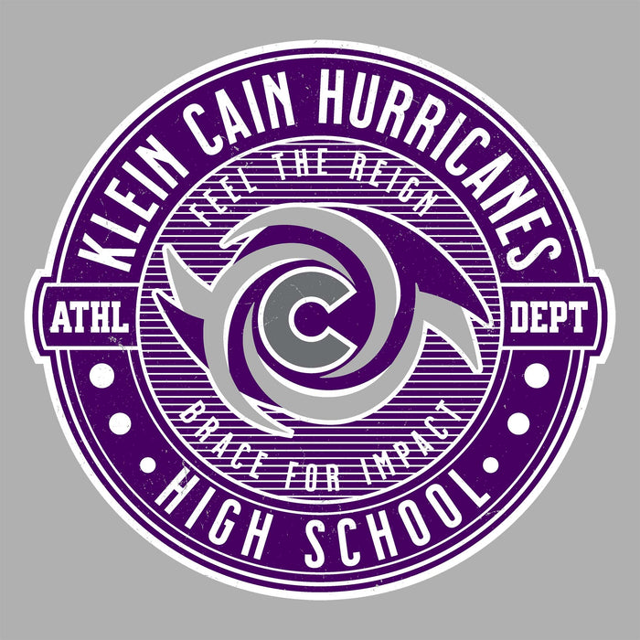 Close-up view of Klein Cain High School Hurricanes Unisex 3/4 Sleeve Raglan T-shirt 224