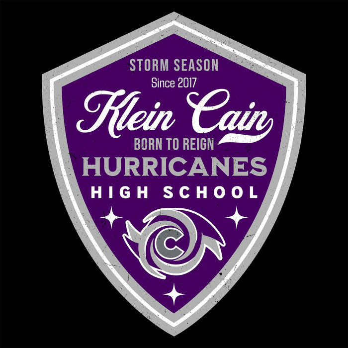 Close-up view of Klein Cain High School Hurricanes Women's Black SoftStyle T-shirt 225