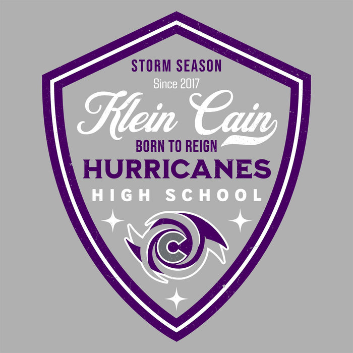 Close-up view of Klein Cain High School Hurricanes Unisex 3/4 Sleeve Raglan T-shirt 225