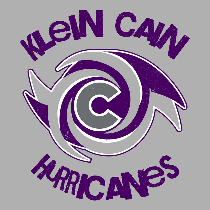 Close-up view of Klein Cain High School Hurricanes Unisex 3/4 Sleeve Raglan T-shirt 228