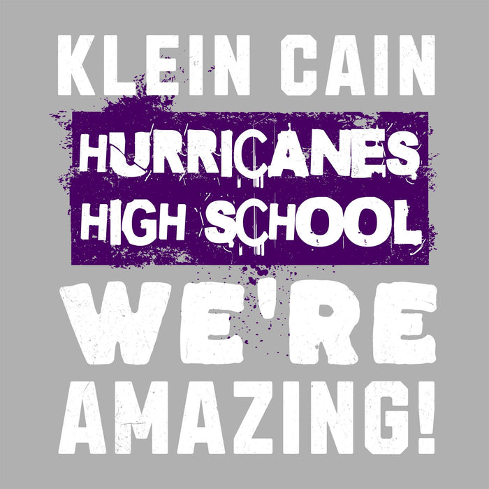 Close-up view of Klein Cain High School Hurricanes Women's Sport Grey SoftStyle T-shirt 231