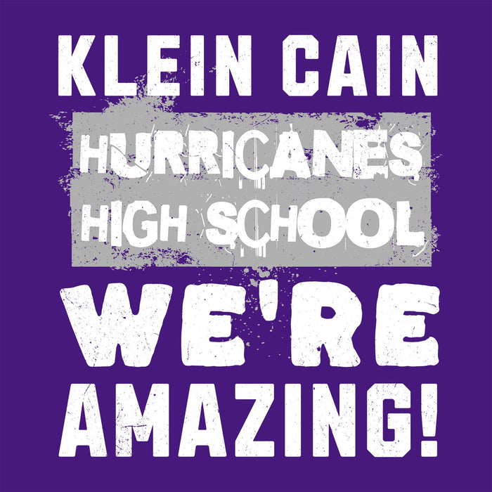 Close-up view of Klein Cain High School Hurricanes Purple Classic Unisex T-shirt 231
