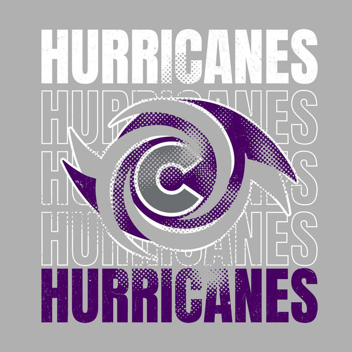 Close-up view of Klein Cain High School Hurricanes Women's Sport Grey SoftStyle T-shirt 233