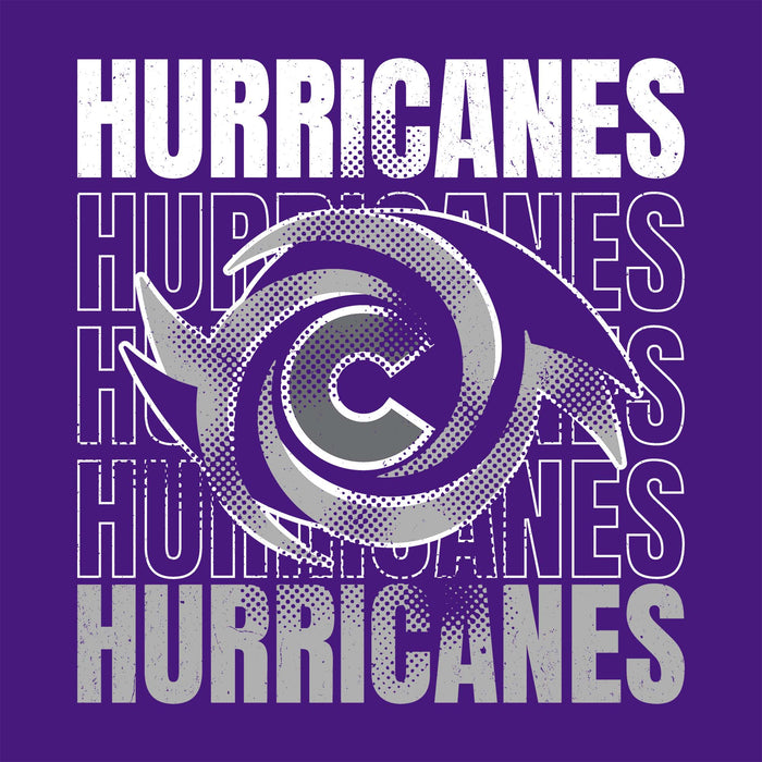 Close-up view of Klein Cain High School Hurricanes Purple Classic Unisex T-shirt 233