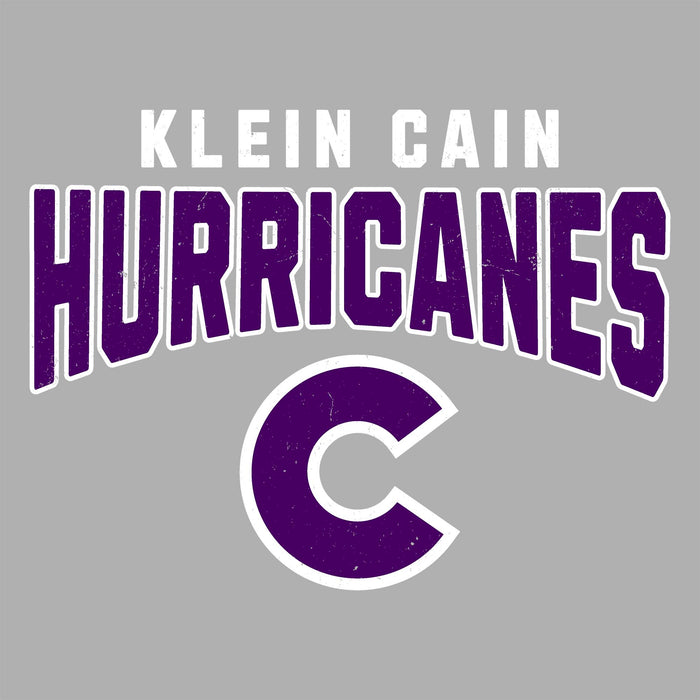 Close-up view of Klein Cain High School Hurricanes Women's Sport Grey SoftStyle T-shirt 234