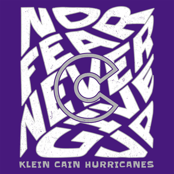 Close-up view of Klein Cain High School Hurricanes Purple Classic Unisex T-shirt 236